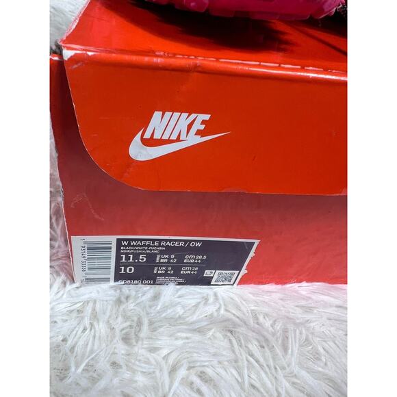 Nike Waffle Racer Shoes Womens Size 11.5 Off-White OW Fuchsia CD8180-001 *READ - Picture 2 of 14